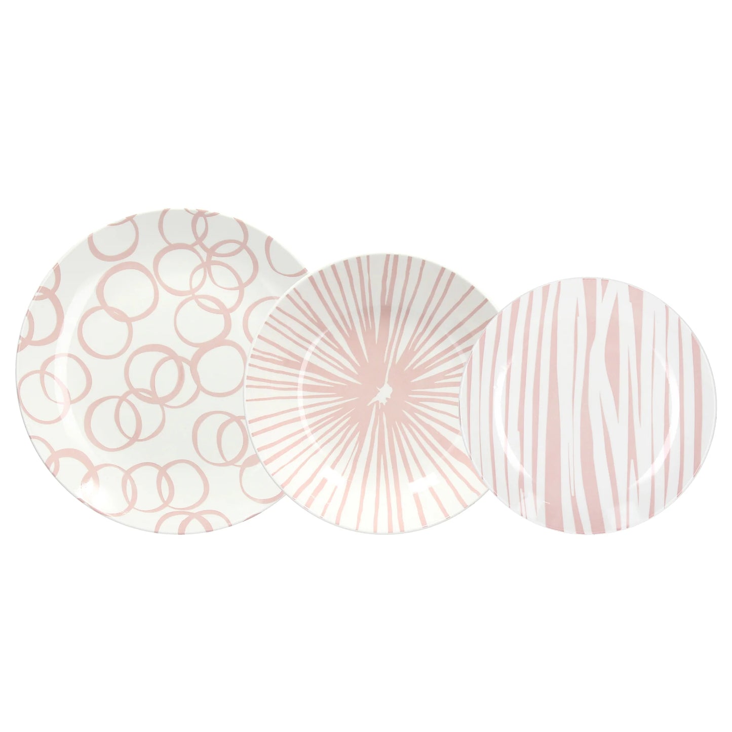 Servizio Piatti 18pz Optical Pink Tognana Andrea Fontebasso
