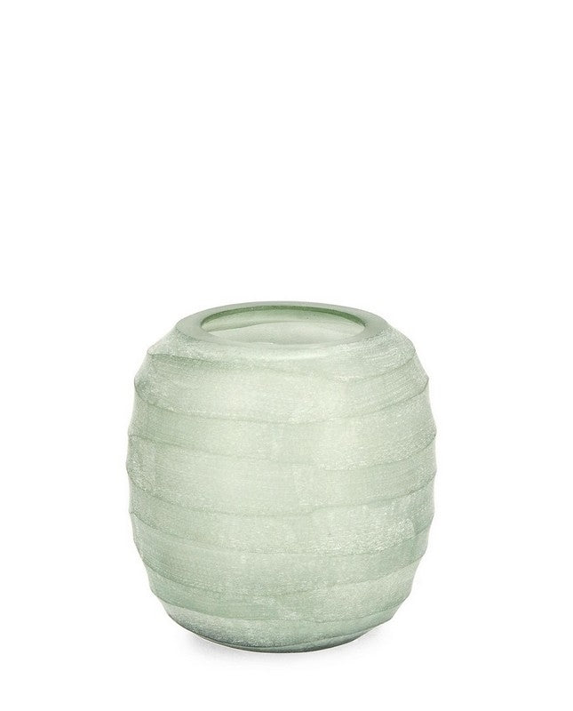 Vaso bombato verde H 9 cm