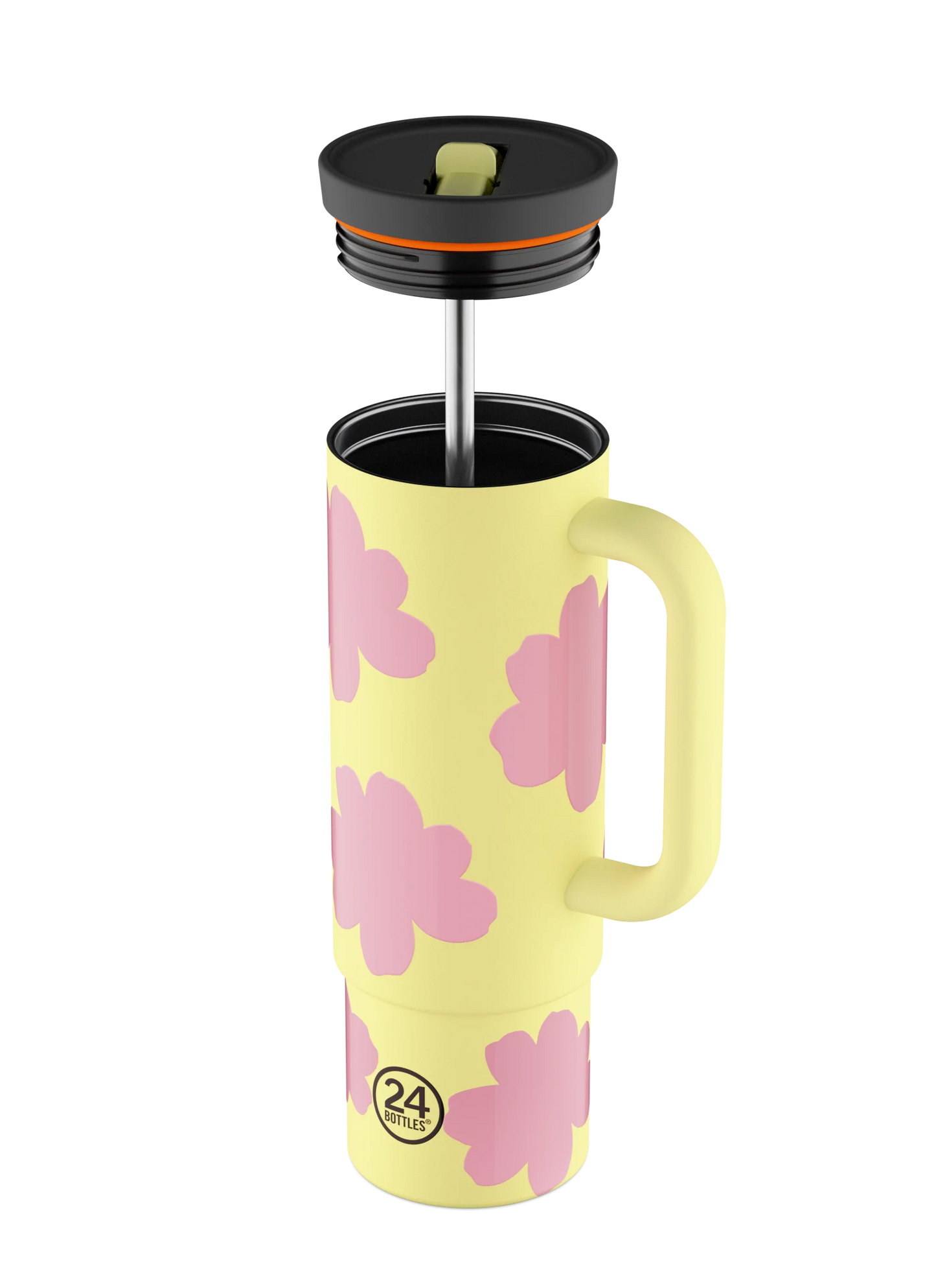 Tazza termica 800 ml Straw Cup "Daydreaming Yellow" 24Bottles