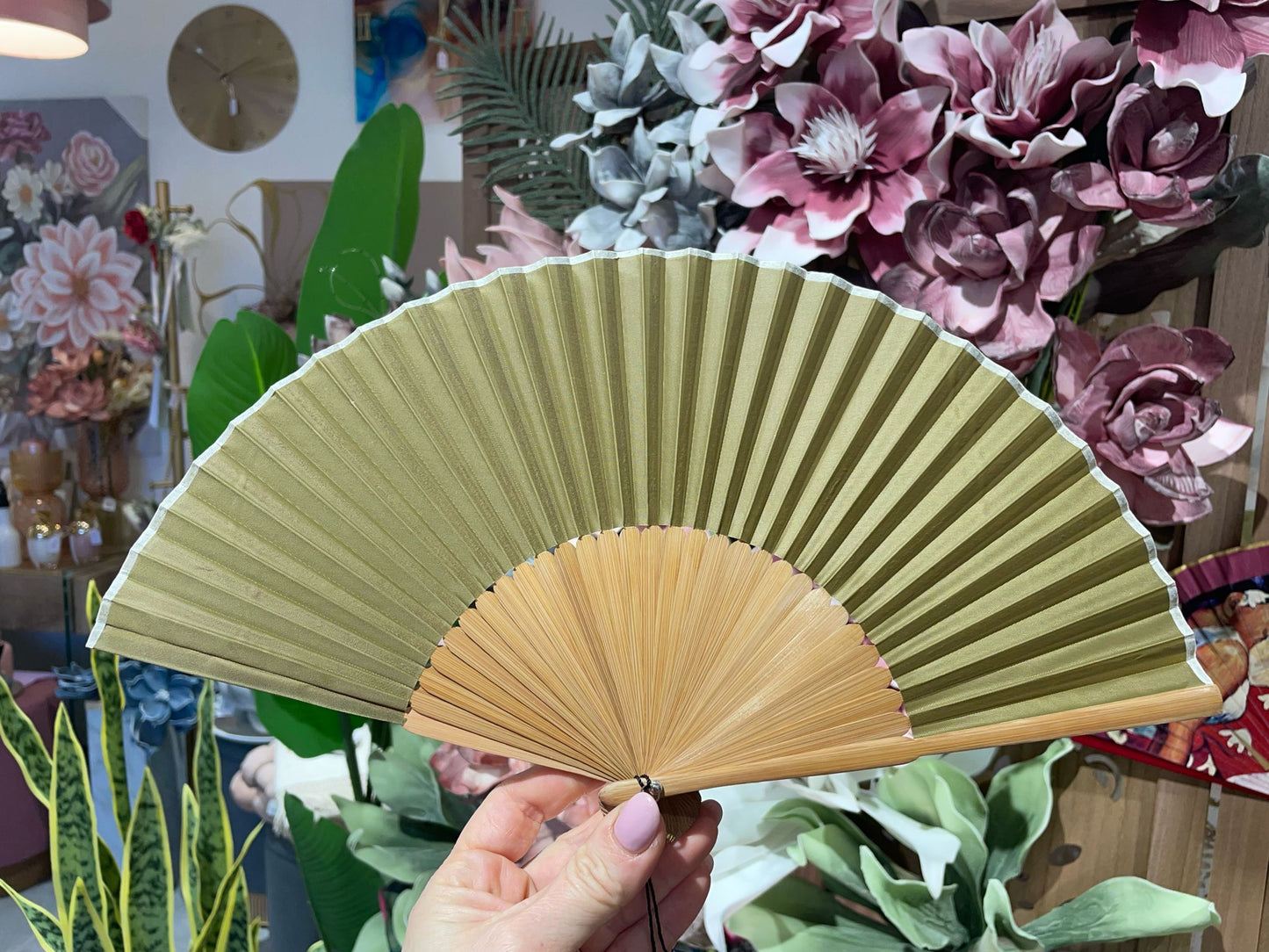 Ventaglio bamboo verde