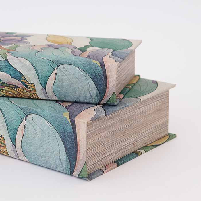 Scatola libro decoro fiori H27 cm
