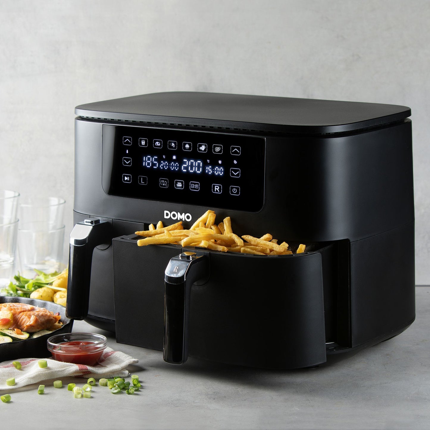 Friggitrice ad aria con doppio cestello 3+6L DOMO
