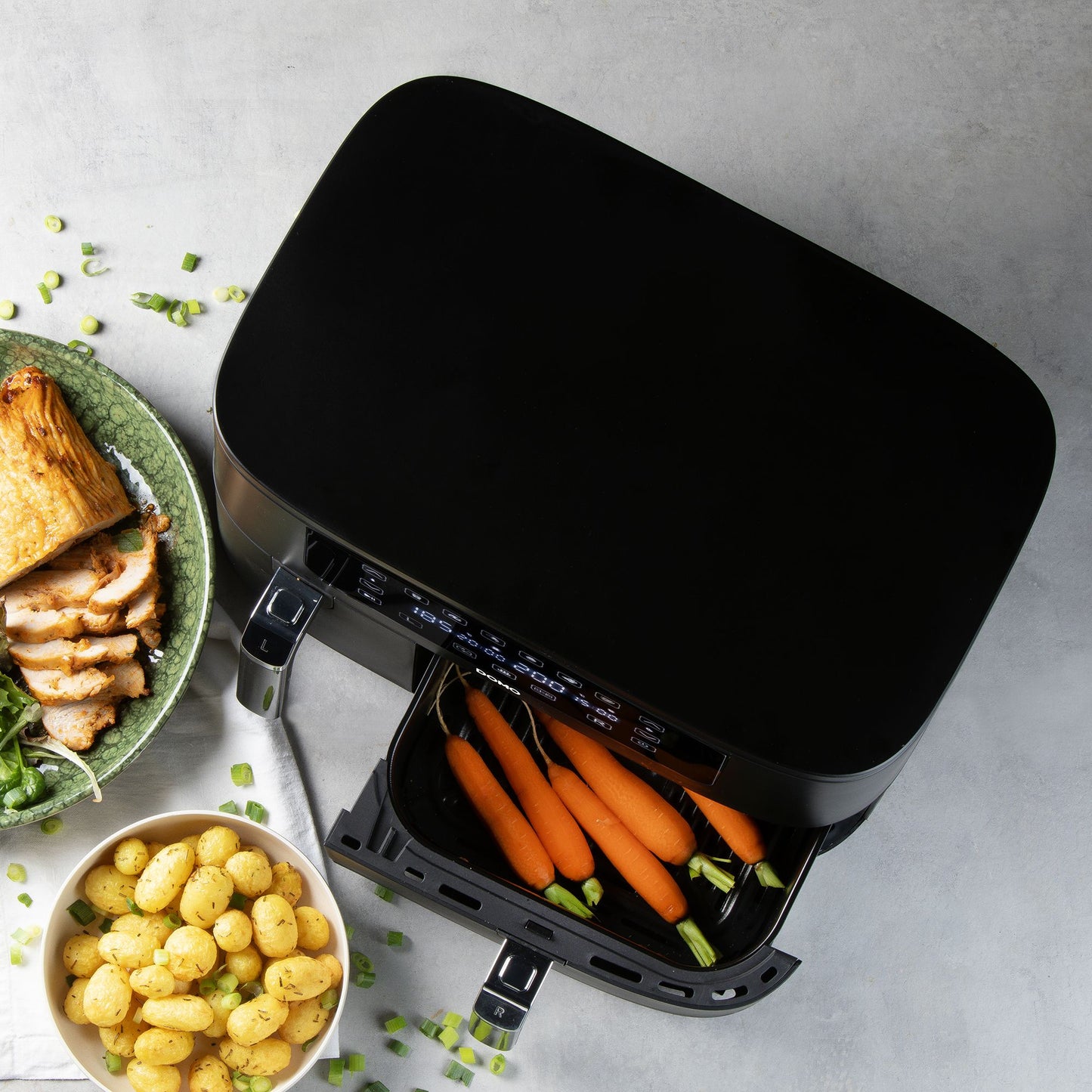 Friggitrice ad aria con doppio cestello 3+6L DOMO