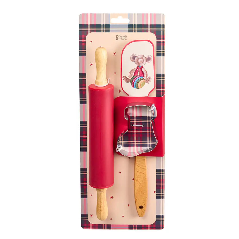 Set spatola, mattarello e stampino natalizio Vintage Toys Nuvole di Stoffa