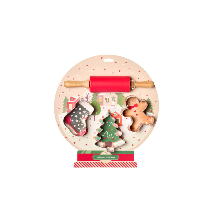 Set mattarello e 3 stampini biscotto Delicious Christmas Nuvole di Stoffa