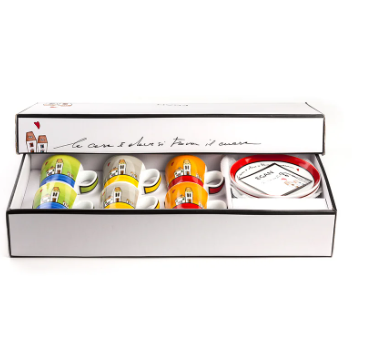 Set 6 tazze caffè con piattino Le Casette Egan