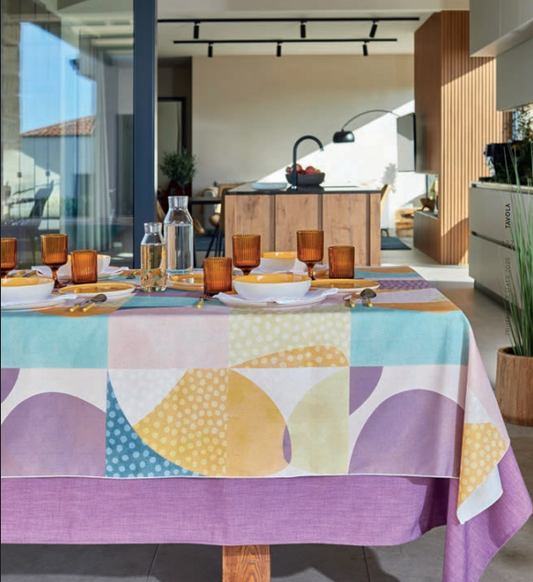 Tovaglia idrorepellente 155x180cm Pastelli vibranti Maison Sucree