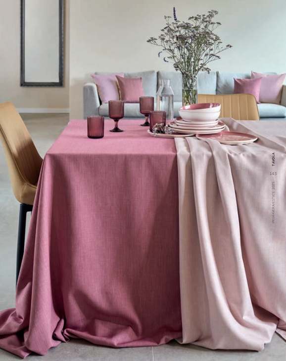 Tovaglia idrorepellente Ø155cm Rosa Cipria Maison Sucree