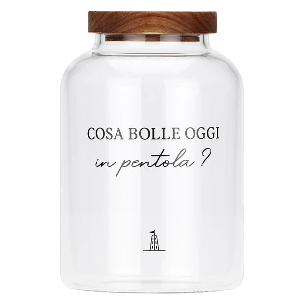Barattolo riso/pasta in vetro "I garbati" La Porcellana Bianca
