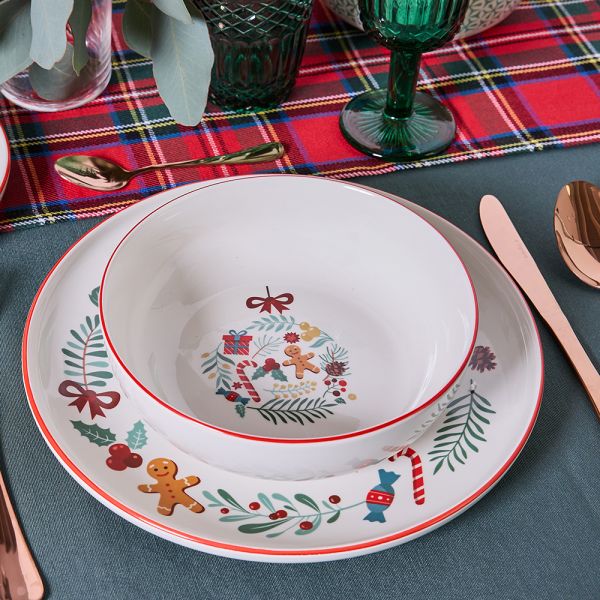 Servizio di piatti 18pz Christmas Carol Tognana