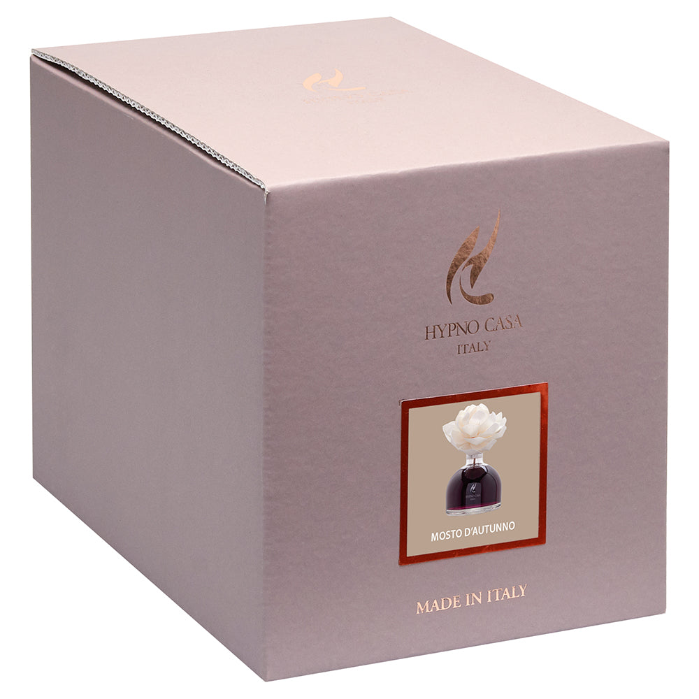 HYPNO CASA Diffusore in vetro con rosa bianca Mosto d'Autunno 250 ml