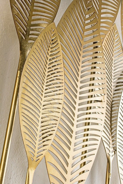 Pannello 3D foglie oro