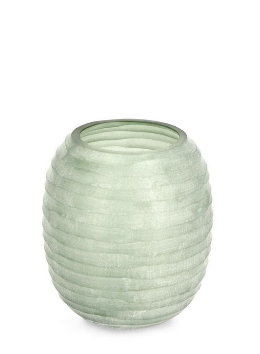 Vaso bombato verde H 23 cm