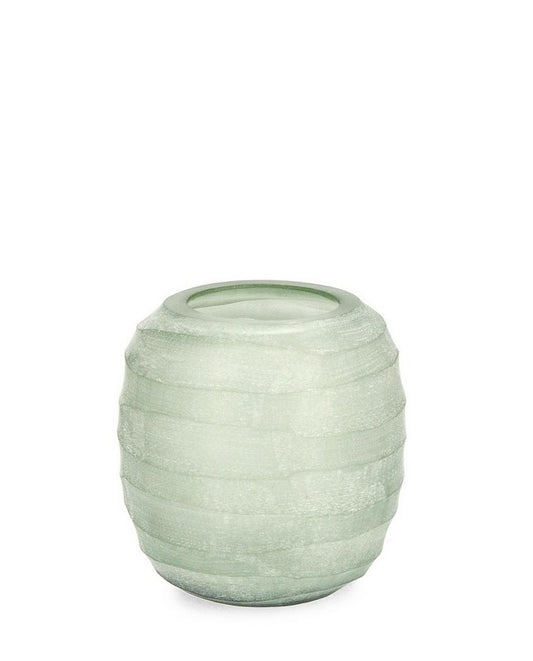 Vaso bombato verde H 9 cm
