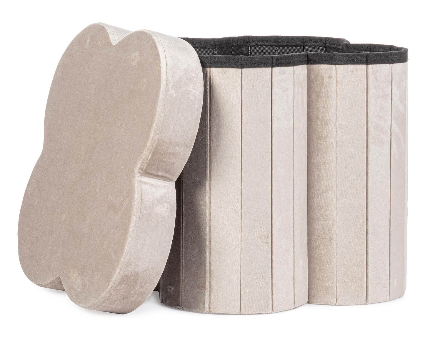 Pouf quadrifoglio contenitore beige