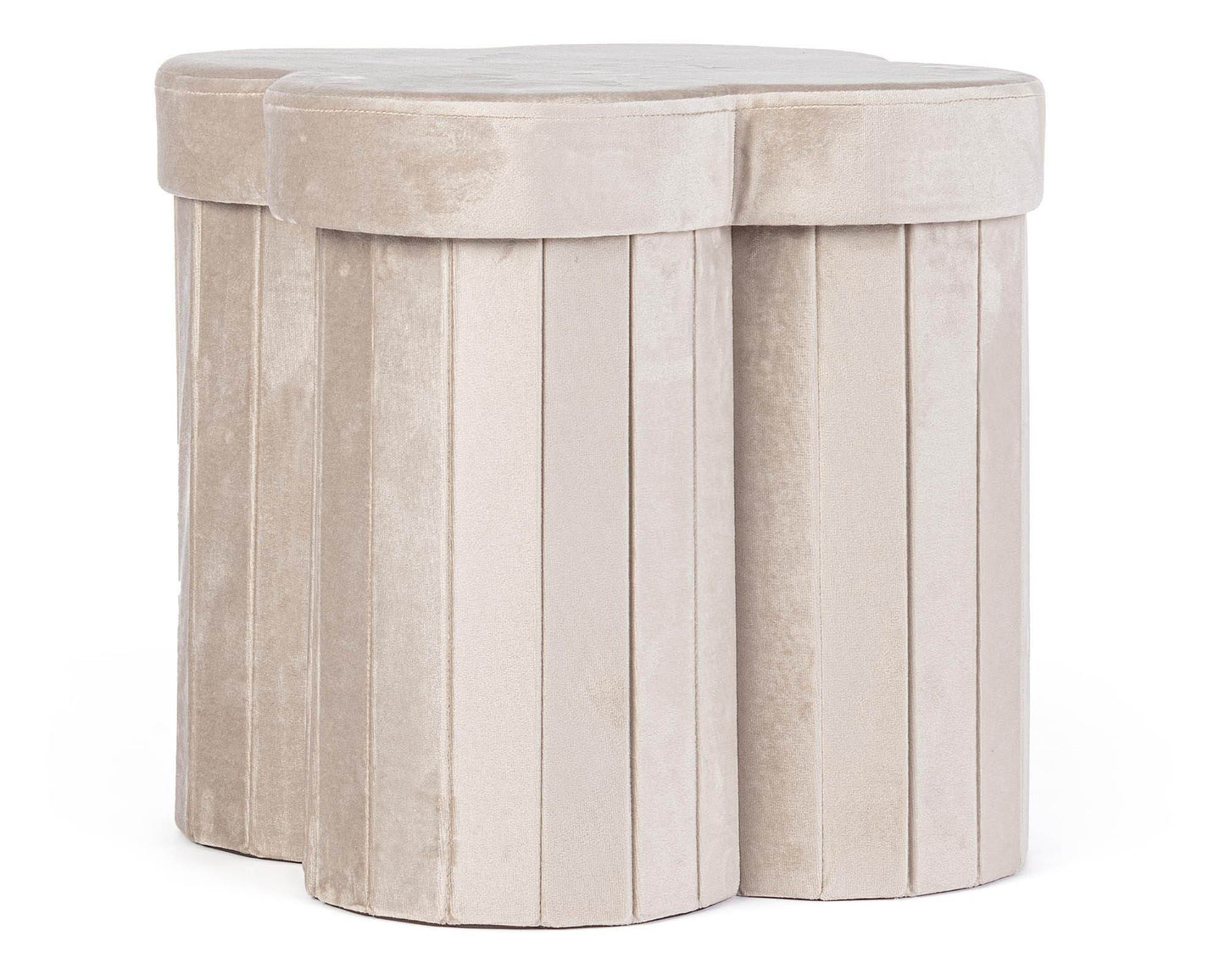 Pouf quadrifoglio contenitore beige