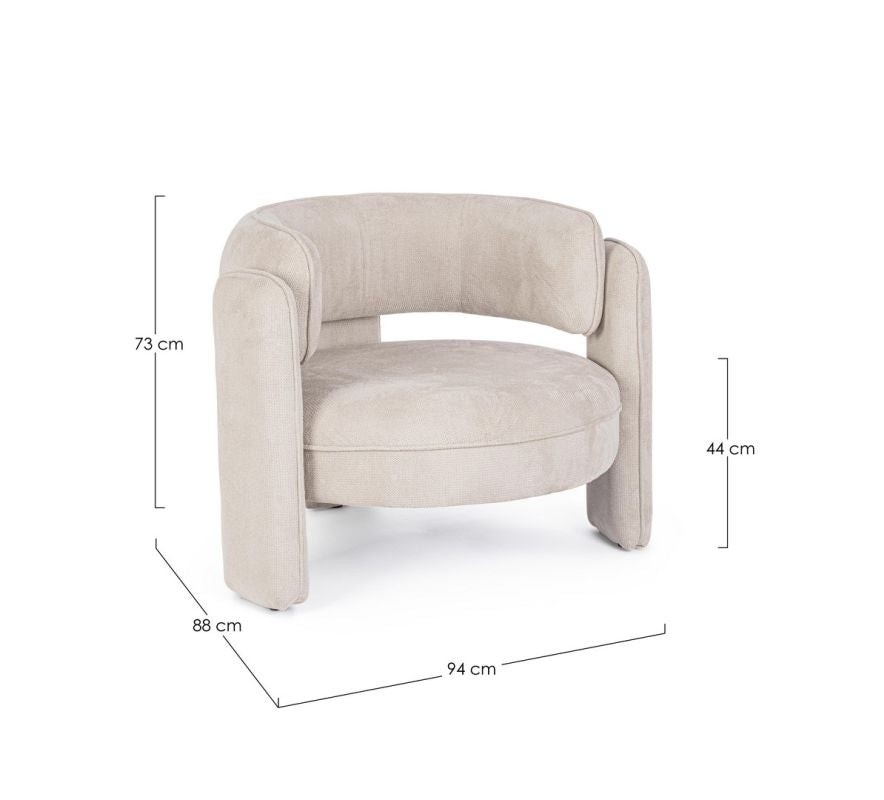 Poltrona in tessuto beige