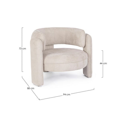 Poltrona in tessuto beige