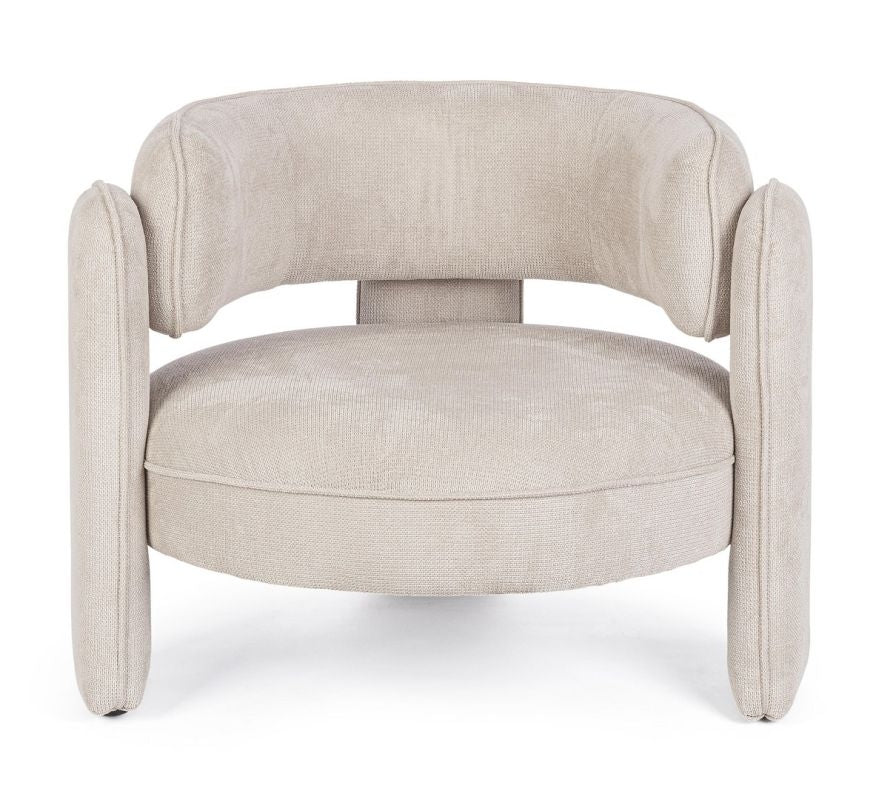 Poltrona in tessuto beige