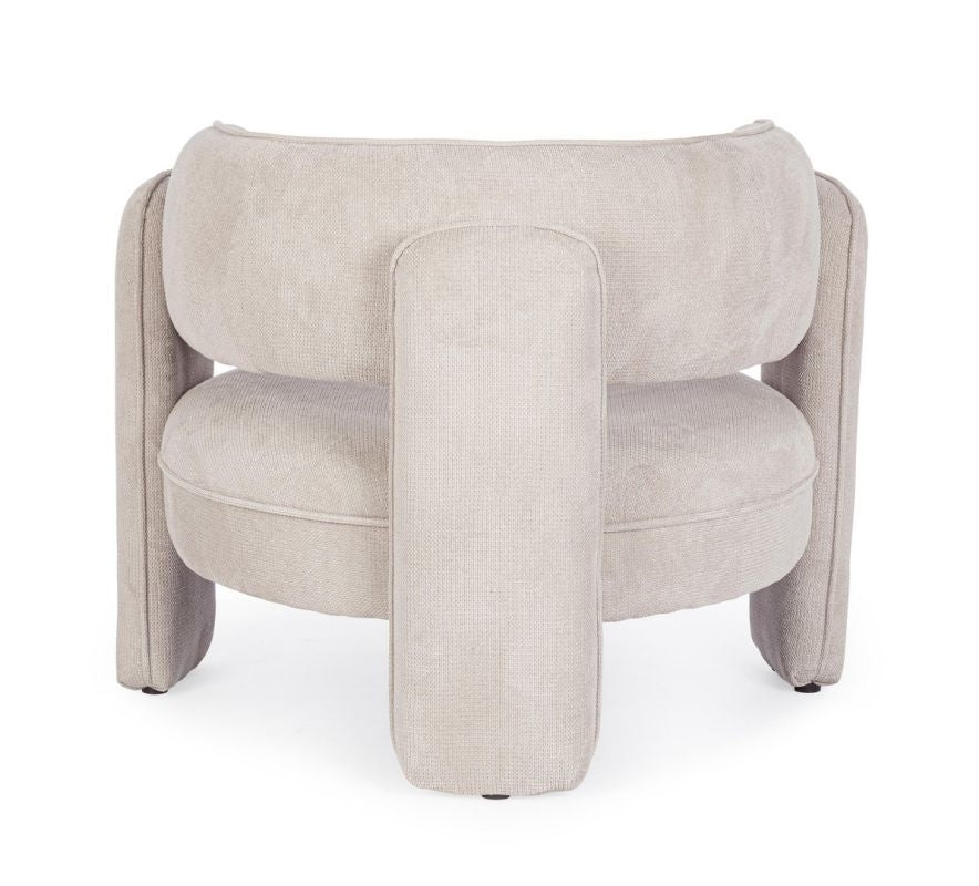 Poltrona in tessuto beige