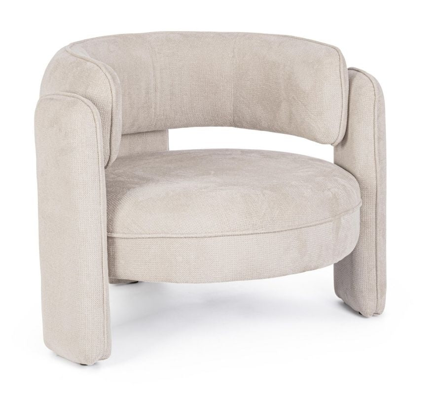 Poltrona in tessuto beige