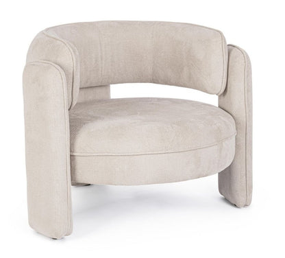 Poltrona in tessuto beige