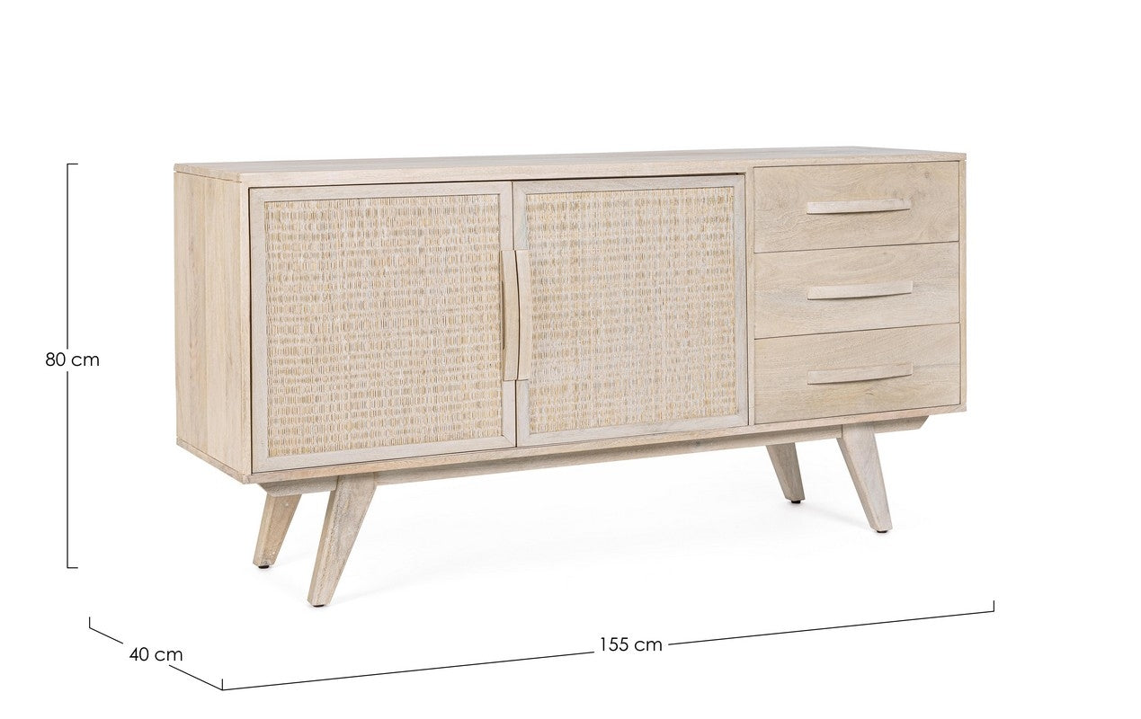 Credenza 2 ante in legno sbiancato Bizzotto