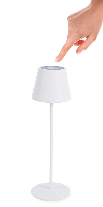 Lampada bianca da tavolo con led multicolor