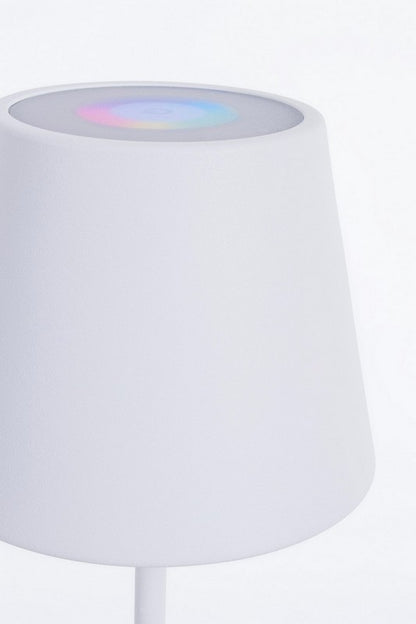 Lampada bianca da tavolo con led multicolor