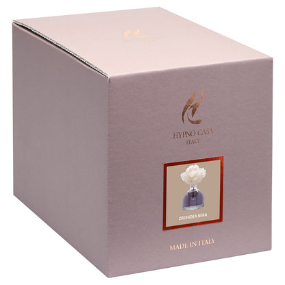 HYPNO CASA Diffusore in vetro con rosa bianca Orchidea Nera 100 ml