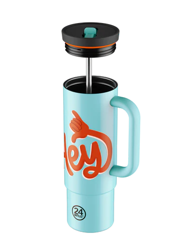 Tazza termica 800 ml Straw Cup "Hey! Blue" 24Bottles