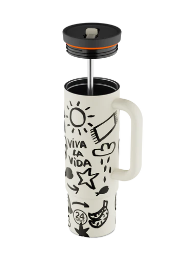 Tazza termica 800 ml Straw Cup "Viva la Vida" 24Bottles