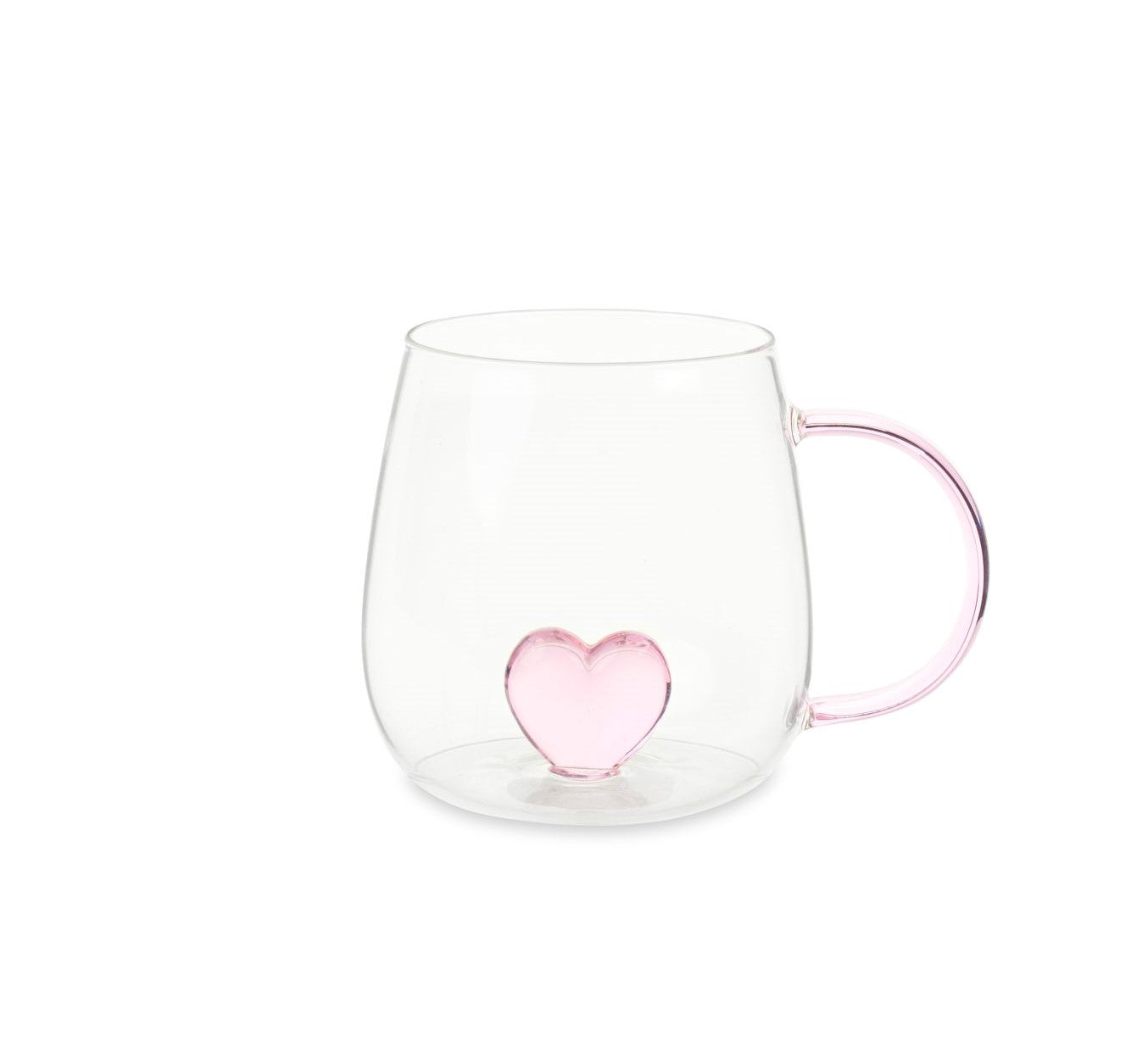 Tazza in vetro con cuore Nuvole di Stoffa
