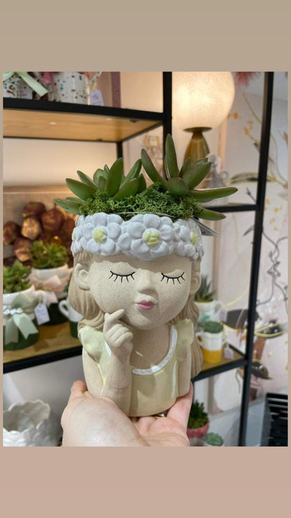 Vaso medio bambolina neutra in ceramica