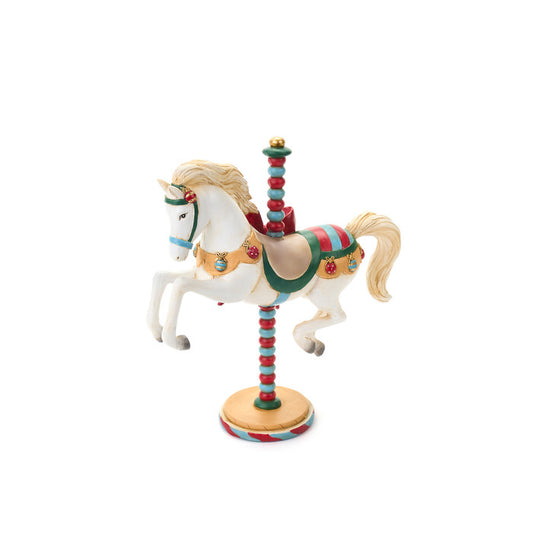 Cavallo in resina 26 cm "La giostra di Amelie" Nuvole di stoffa