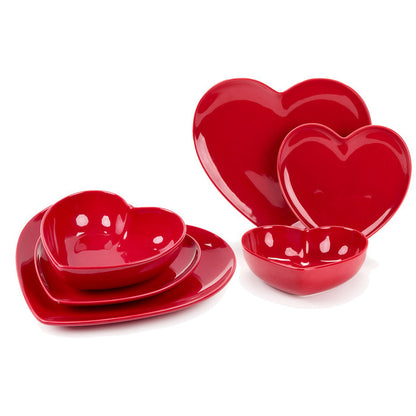 Servizio piatti cuore 18pz Heart Nuvole di stoffa