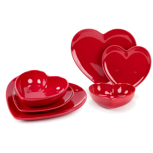 Servizio piatti cuore 18pz Heart Nuvole di stoffa