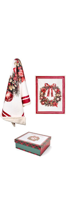 Plaid  "Christmas is coming" 130x160cm Nuvole di stoffa