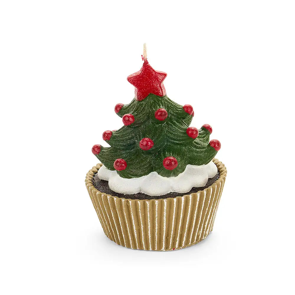 Candela Cupcake con albero di natale  Ø9cm  Nuvole di Stoffa