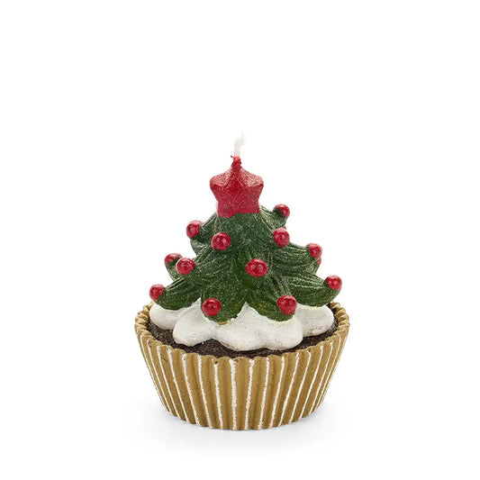 Candela Cupcake con albero di natale  Ø7cm  Nuvole di Stoffa