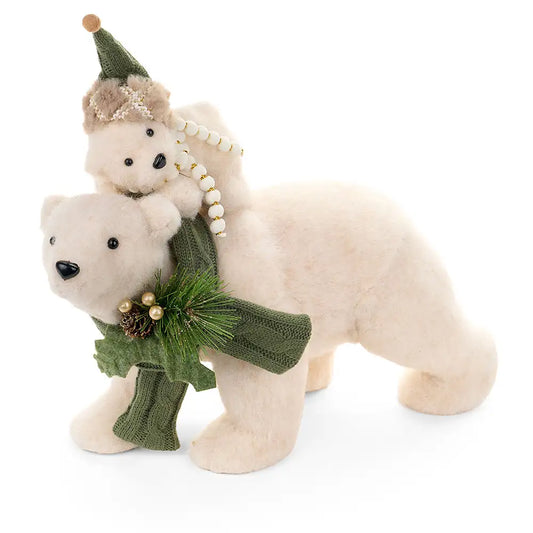 Orso bianco con orsetto h 30cm Nuvole di Stoffa