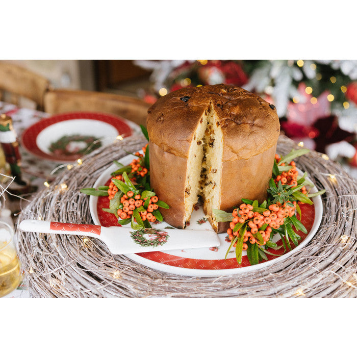 Piatto da dolce con paletta "Storia di Natale" Nuvole di stoffa