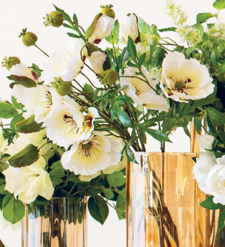 Ramo Dalia bianca con boccioli h90cm