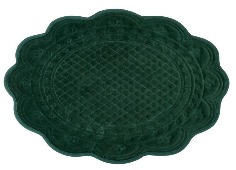 Tovaglietta ovale verdone Velvet Luxury Nuvole di Stoffa