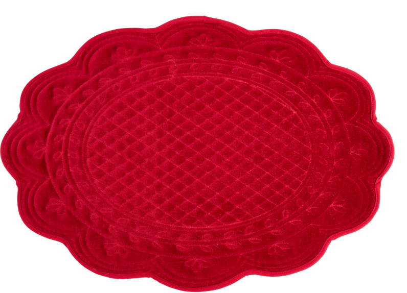 Tovaglietta ovale bordeaux Velvet Luxury Nuvole di Stoffa