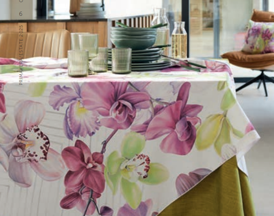 Tovaglia idrorepellente 155x355cm Orchidea Maison Sucree