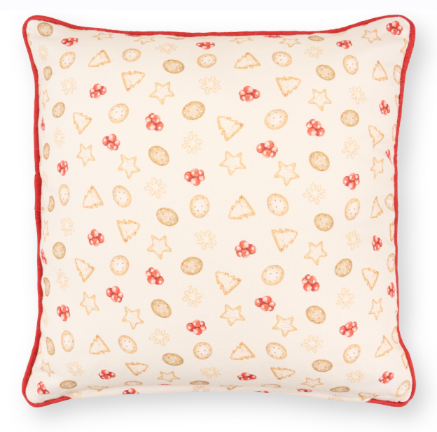 Cuscino fantasia biscottino c/righe Delicious Christmas Nuvole di Stoffa