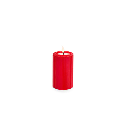 Candela LED rossa h 12,5 cm Nuvole di Stoffa