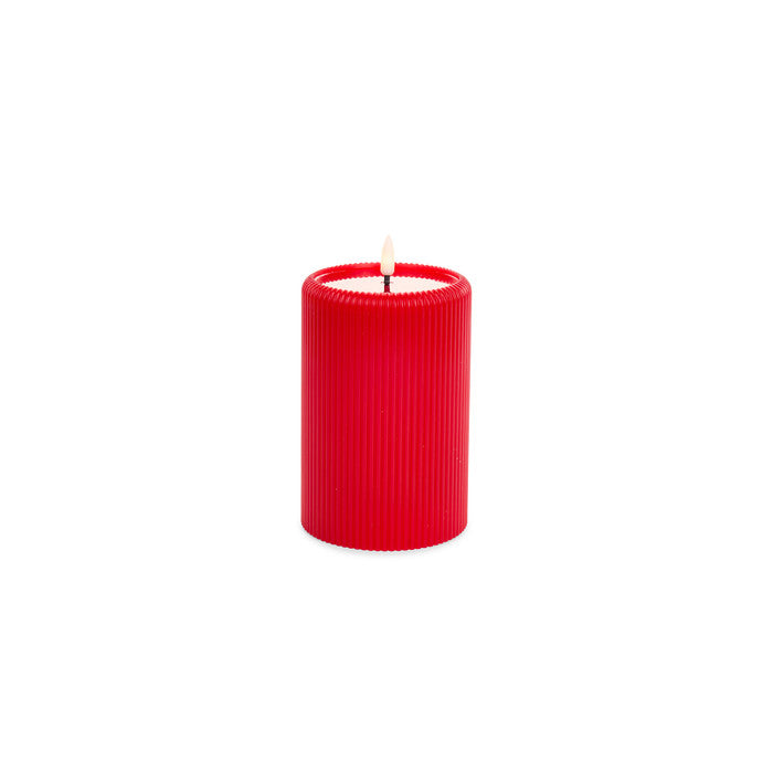 Candela LED rossa h 15 cm Nuvole di Stoffa