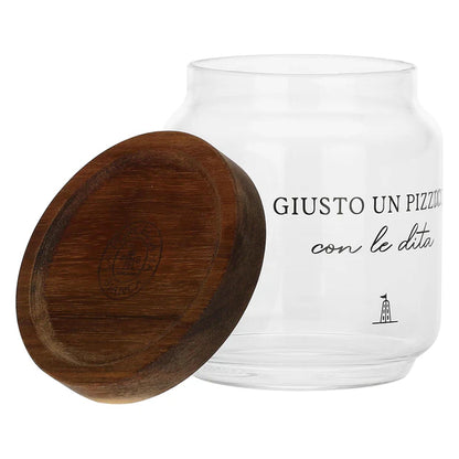 Barattolo sale in vetro "I garbati" La Porcellana Bianca